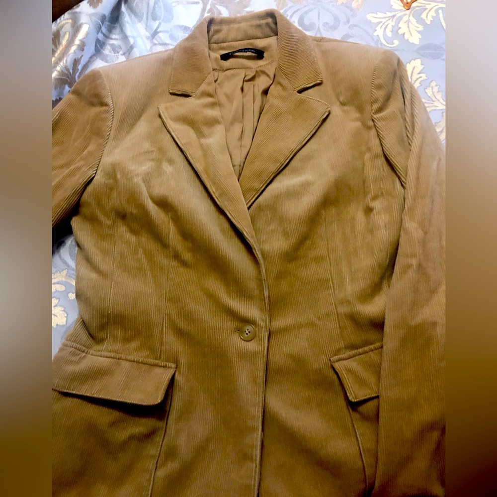 Elie Tahari corduroy camel blazer